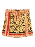 Versace Barocco-print pleated mini skirt - Black