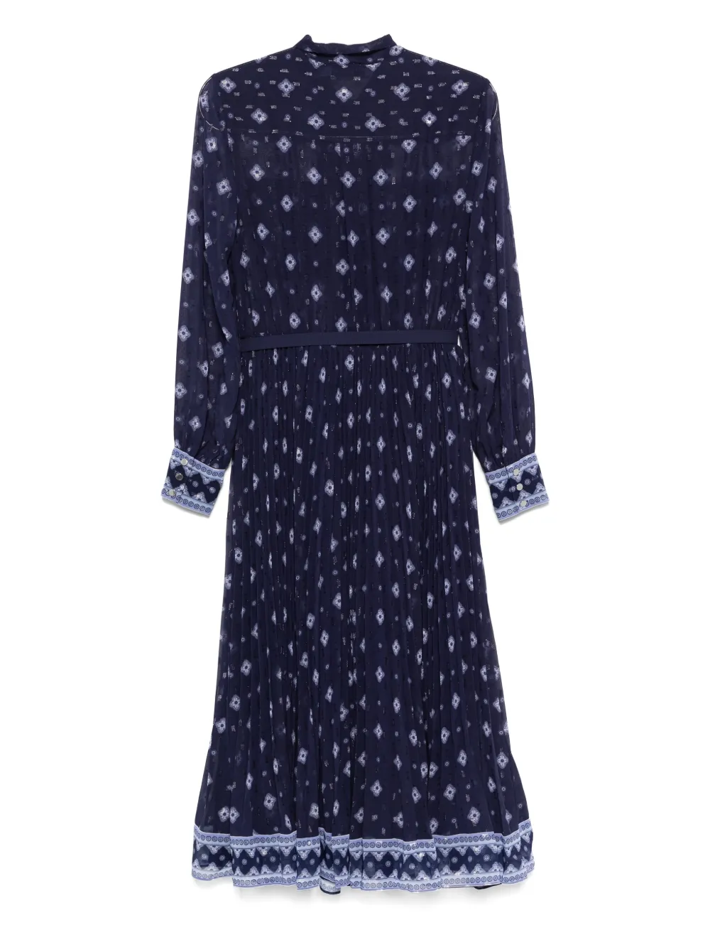 Self-Portrait Midi-jurk met bloemenprint Blauw