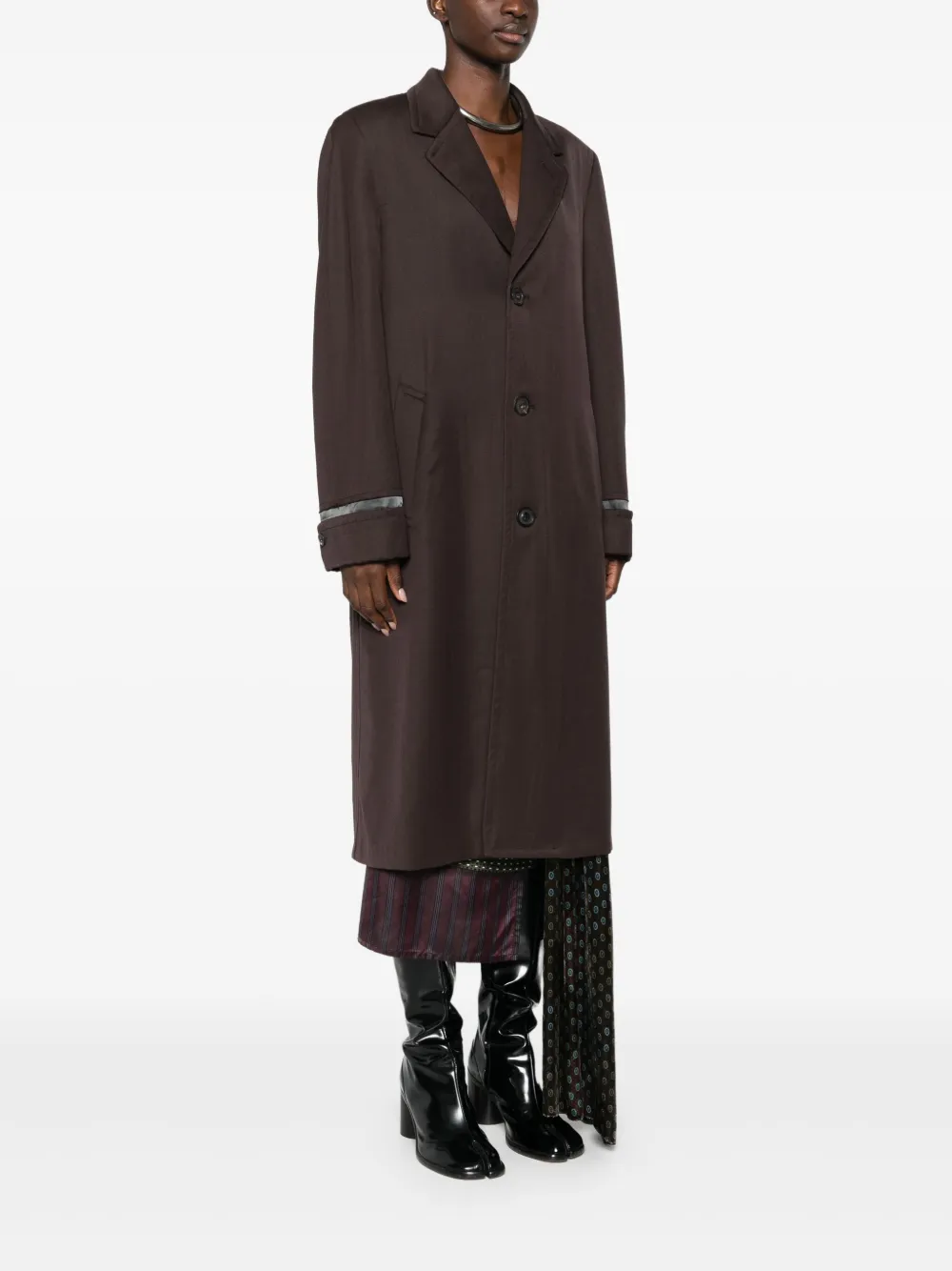 Maison Margiela Button-up Coat In Brown