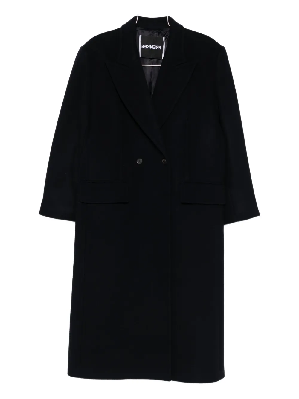 Frenken Double-breasted Coat In Black
