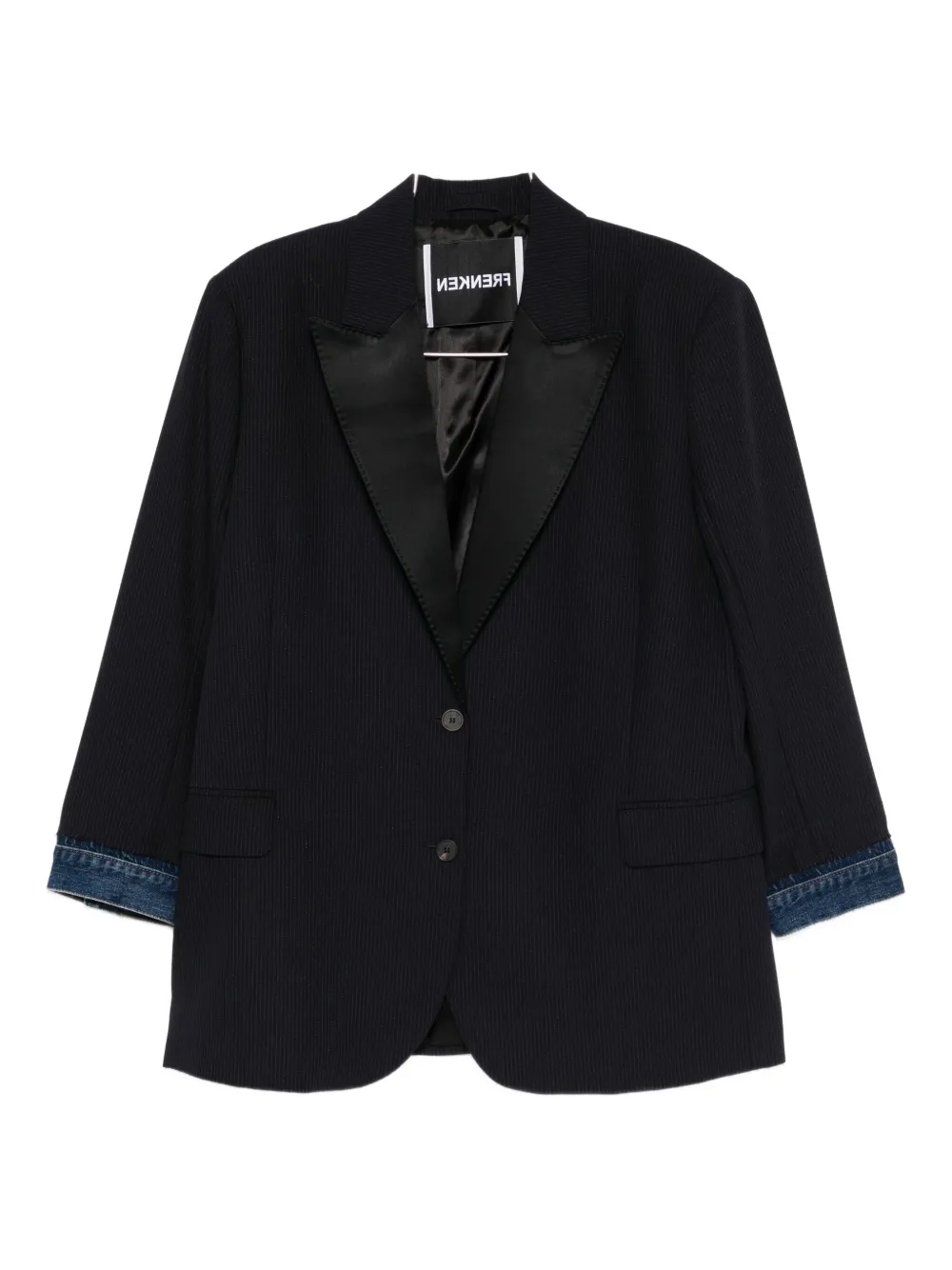 Frenken Devotion Pinstripe Blazer Jacket In Blue