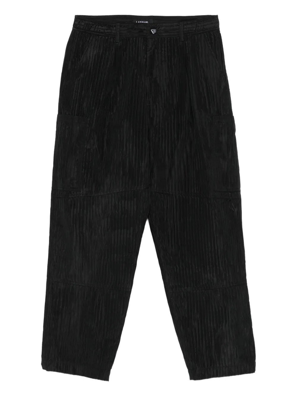 Labrum London Pleat-texture Cargo Pants In Black