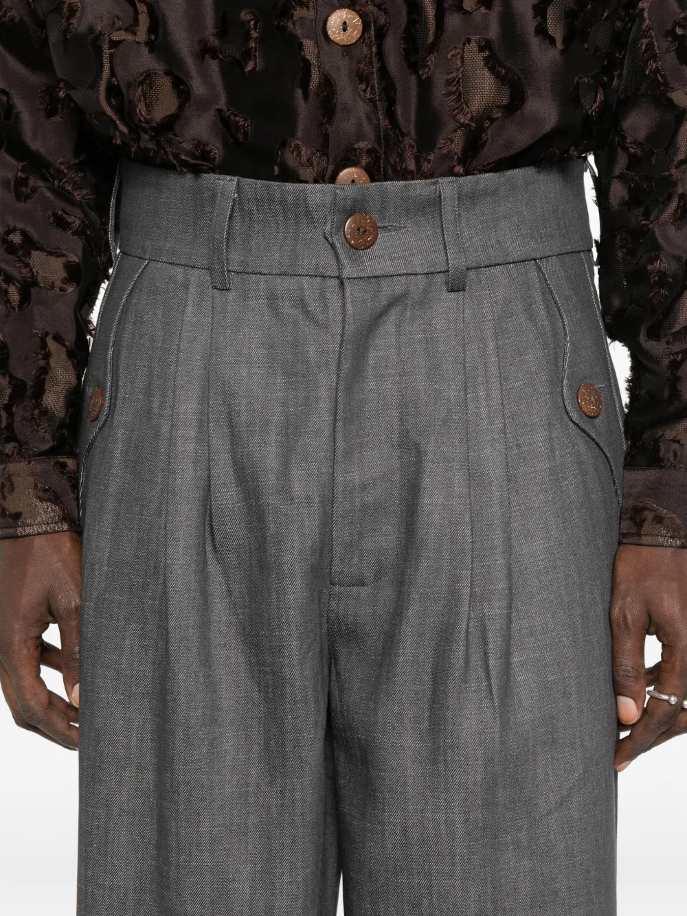 Labrum London Pleated Pocket Pants In Gray