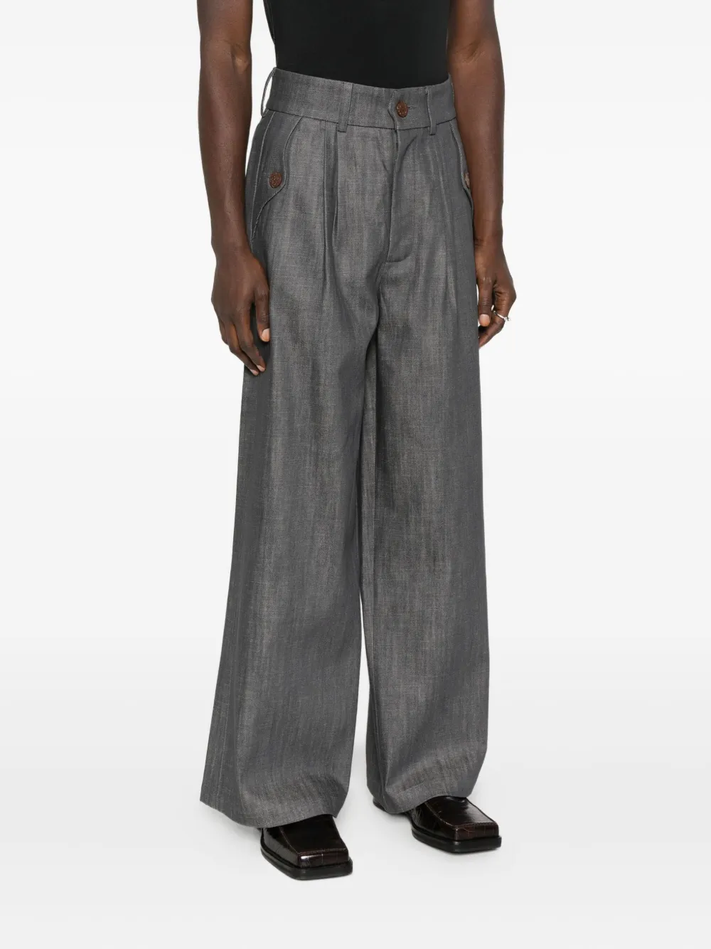 Labrum London Pleated Pocket Pants In Gray