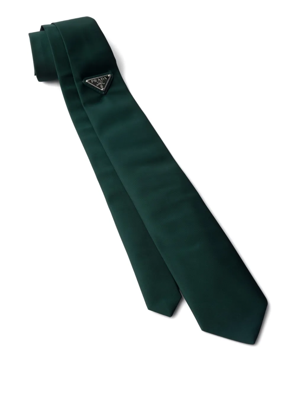 Prada Stropdas met driehoekig logo Groen