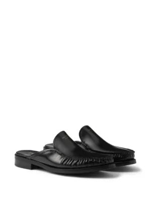 24AW new/PRADA レザーミュール Mule Black Prada Leather Mules | Black | FARFETCH