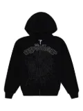 SP5DER OG Web V2 Rhinestone zip-up hoodie - Black