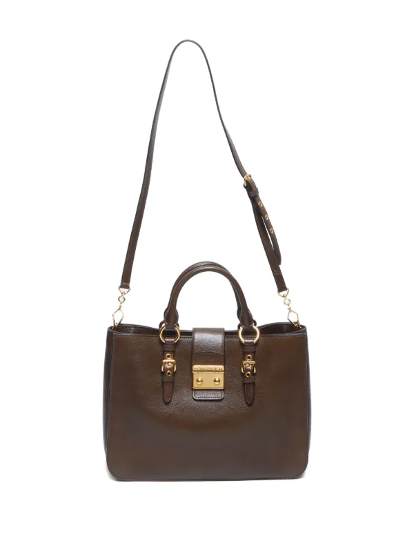 Miu Miu Pre-Owned 2020s Madras two-way Handbag Brown FARFETCH