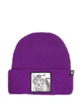 GOORIN BROS Tiger-patch knitted beanie - Purple