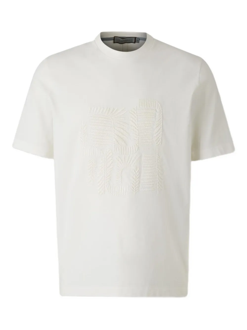 Canali Katoenen T-shirt met borduurwerk Wit