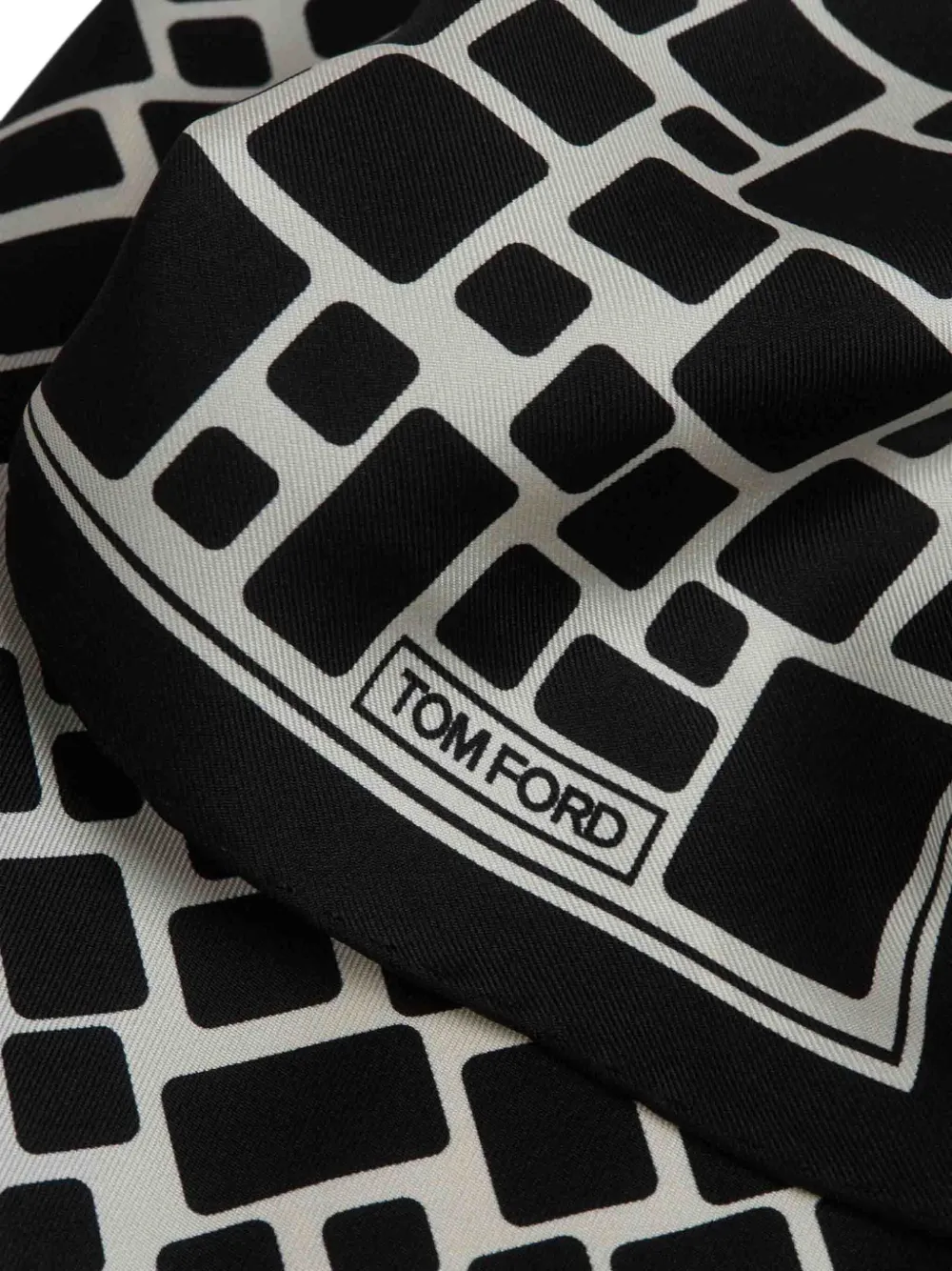 TOM FORD Sjaal met geometrische print Zwart