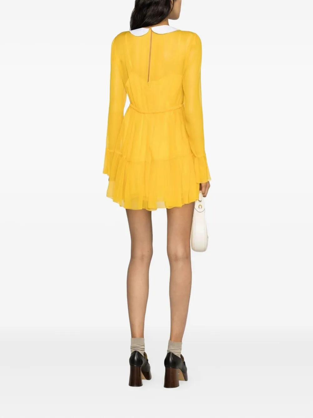 Gucci Mini-jurk met kraag en ruches Rood