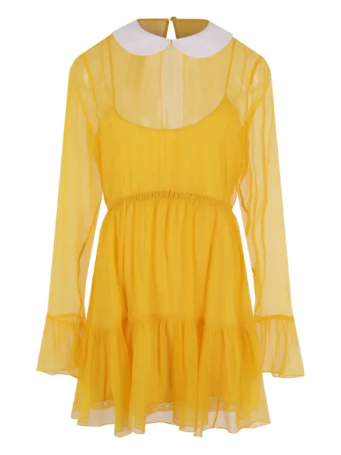 Gucci collared ruffled mini dress