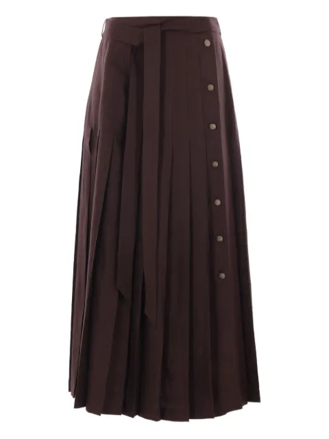 Loro Piana pleated button-fastening maxi skirt