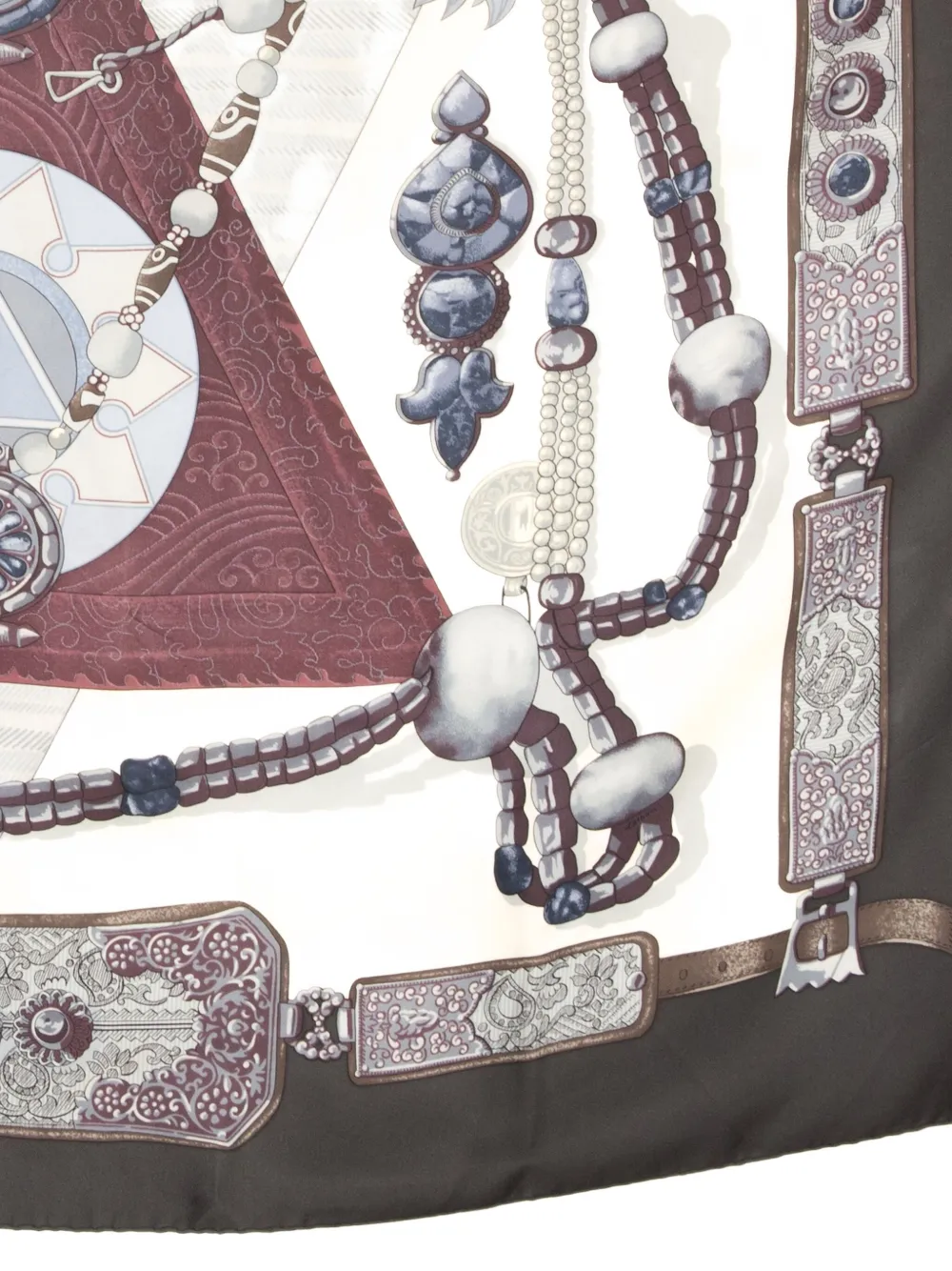 Pre-owned Hermes 1999 Tibet-print Silk Scarf