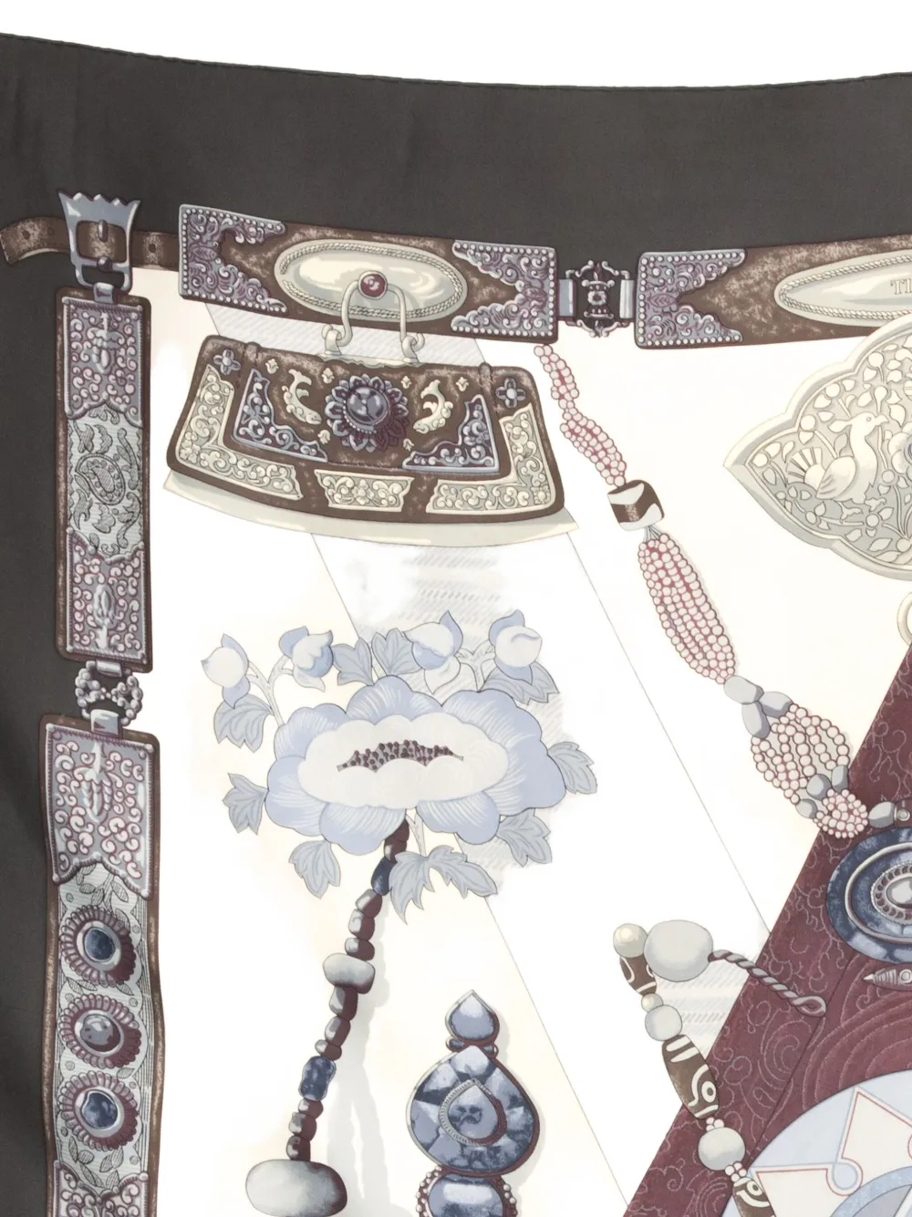 Pre-owned Hermes 1999 Tibet-print Silk Scarf
