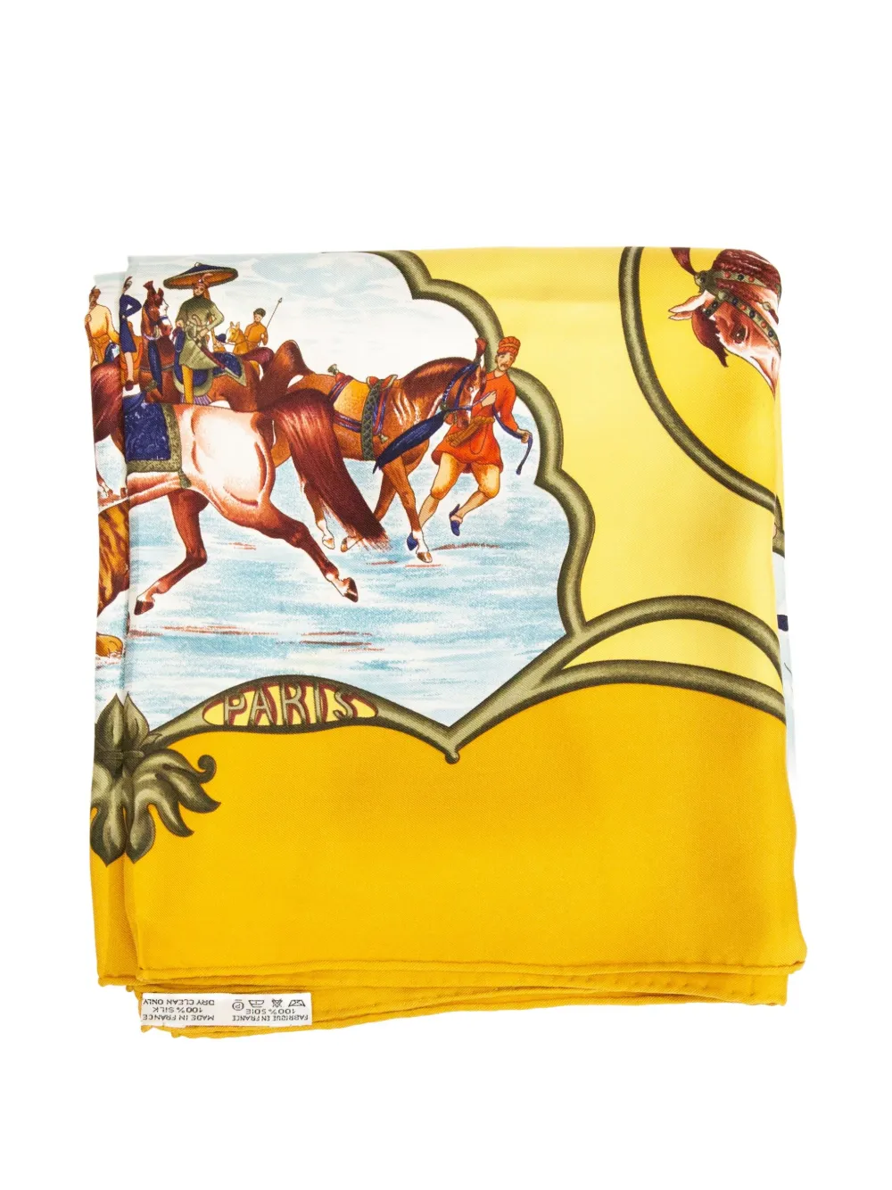 Hermès Pre-Owned 1993 Les Chevaux des Moghols Seidenschal | Gelb | Image 1