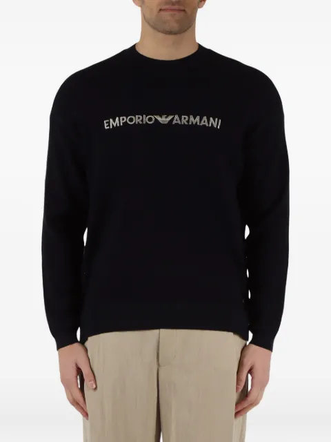 Emporio Armani logo side-slits sweater