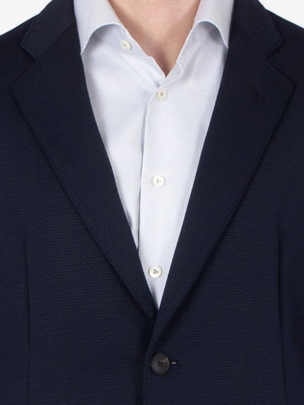 Emporio Armani Seersucker Soft Jacket In Blue