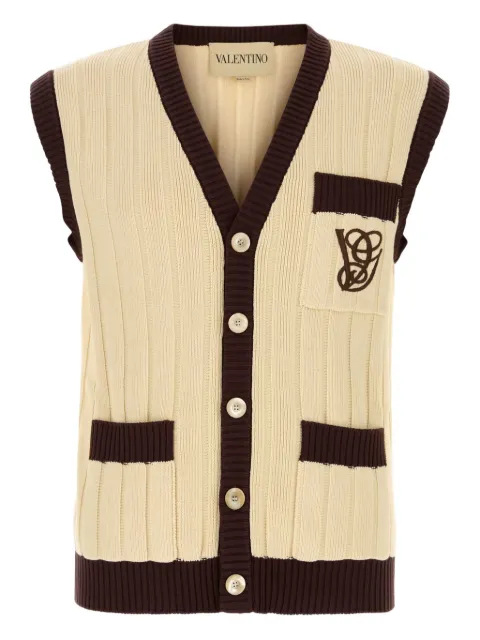 Valentino Garavani ribbed sleeveless cardigan