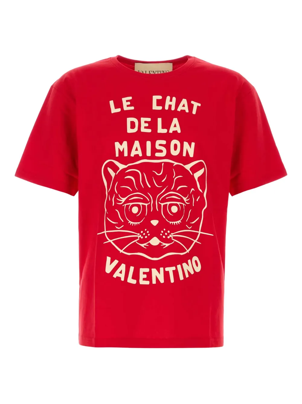 Valentino Garavani Chat De La Maison Tシャツ - レッド Valentino Garavani Chat De La Maison Tシャツ - レッド