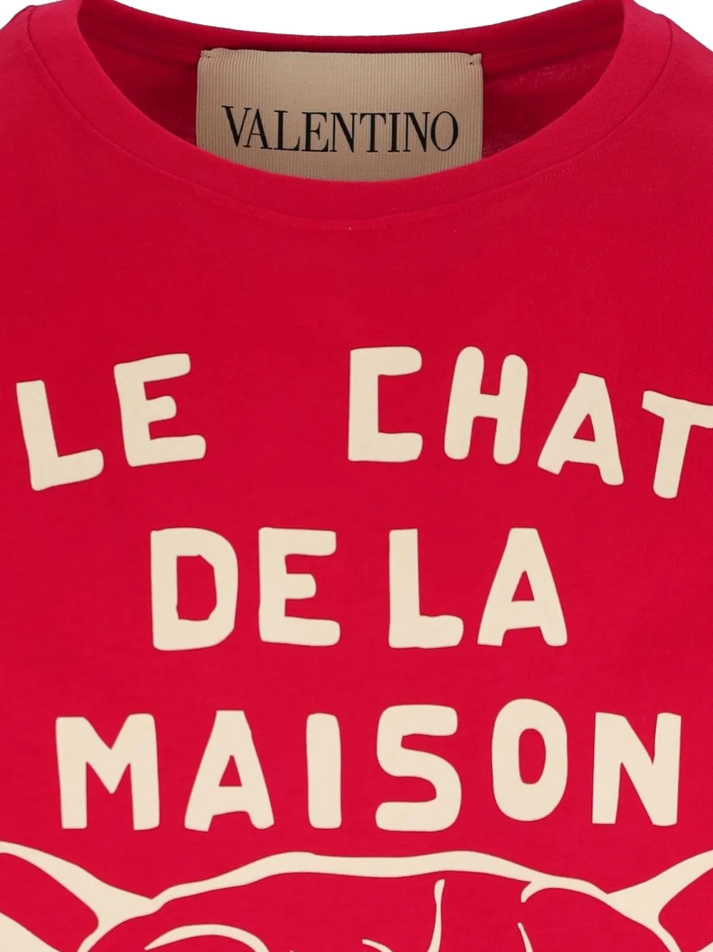 Valentino Garavani T-shirt met Le Chat de la Maison-print Rood