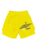 SP5DER double-layer logo shorts - Yellow