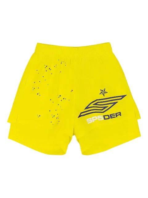 SP5DER double-layer logo shorts