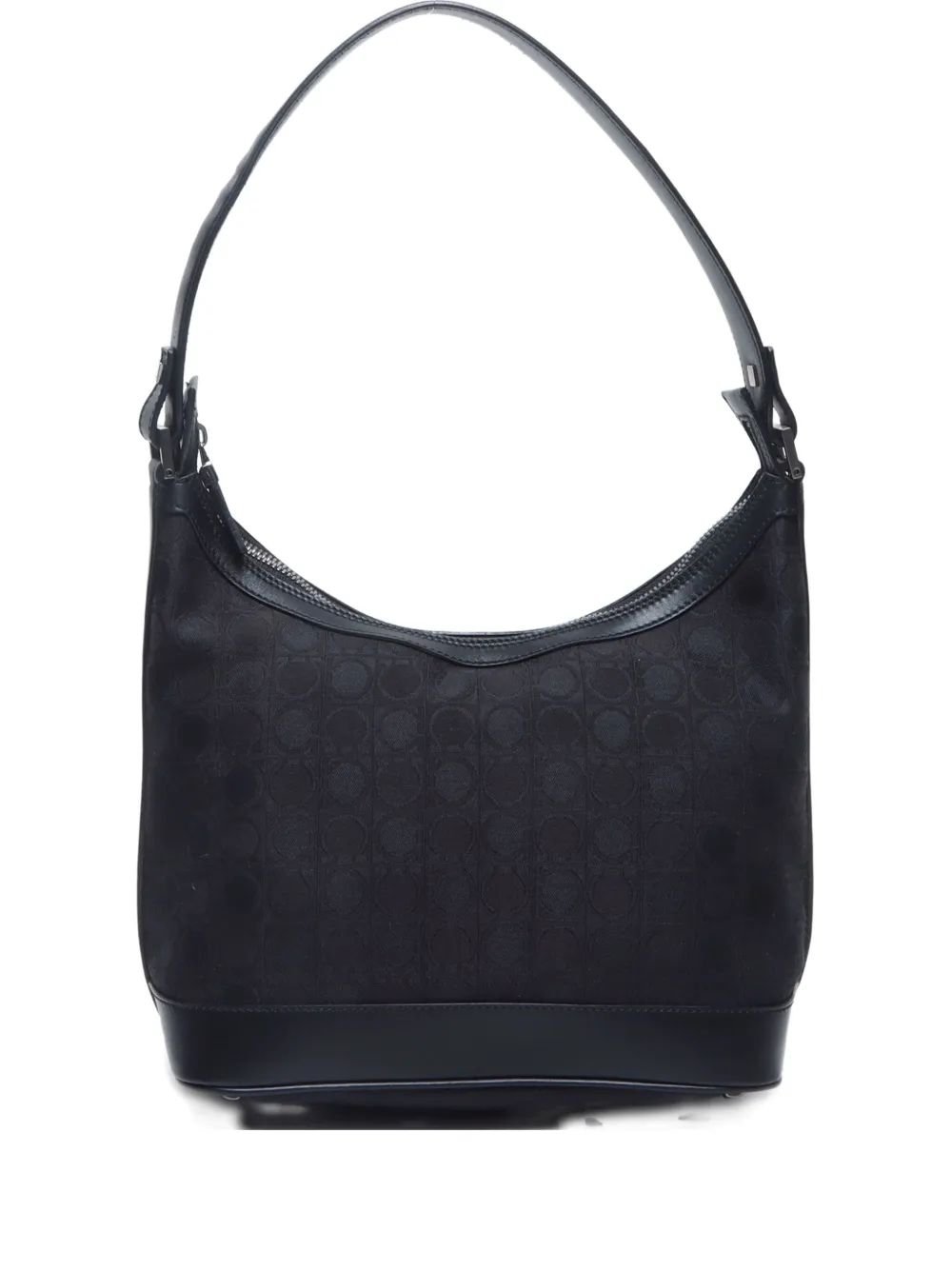 Pre-owned Ferragamo 2000-2020 Gancini Shoulder Bag In Black