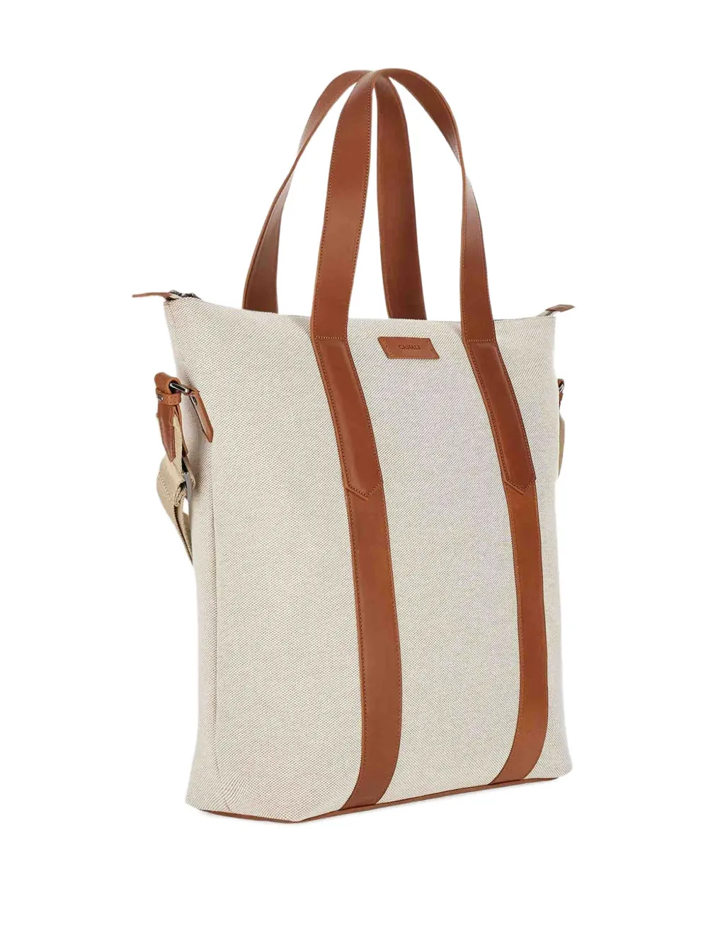 Canali Shopper met leren afwerking Beige