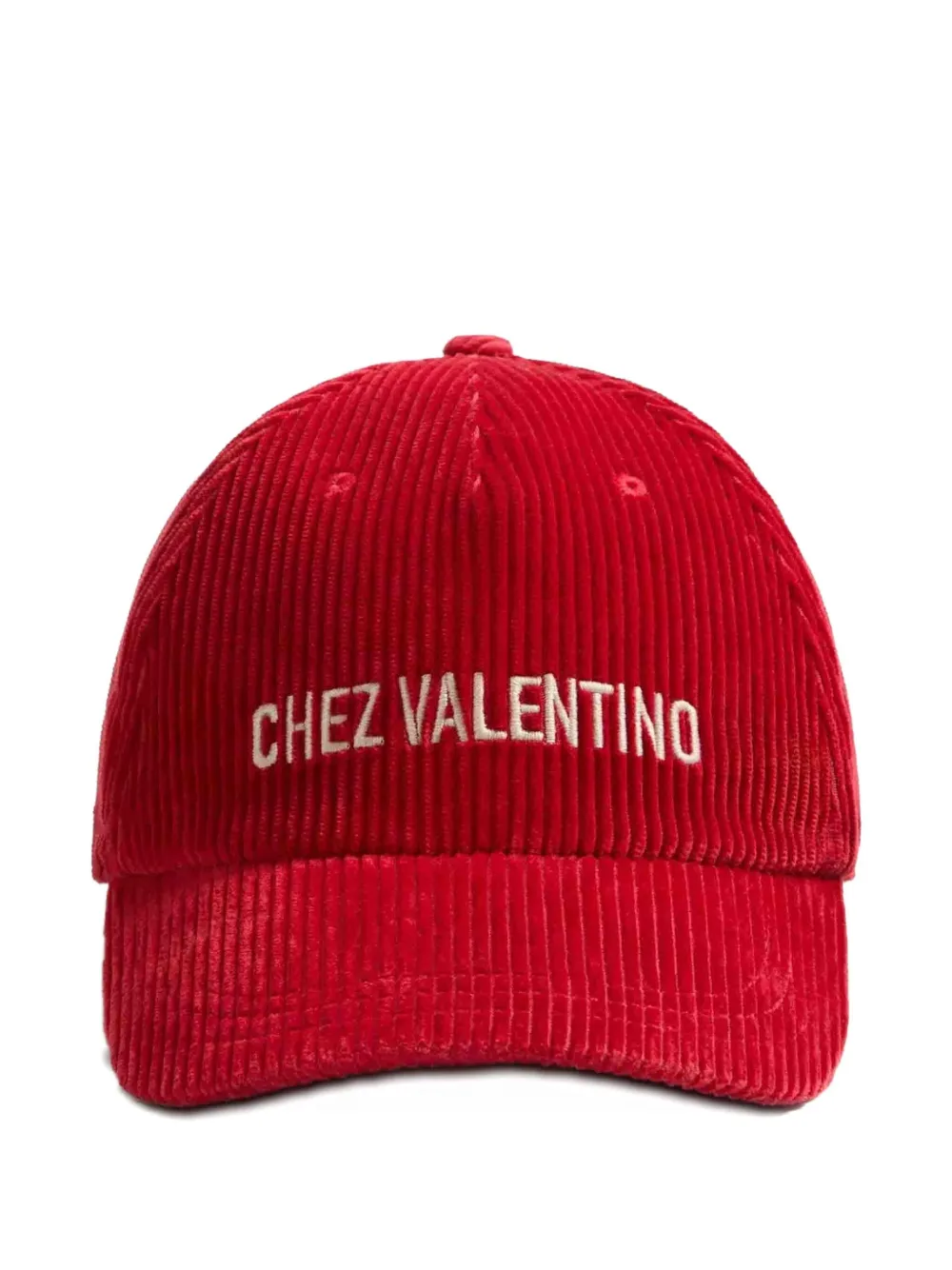 Valentino Garavani Fluwelen honkbalpet Rood