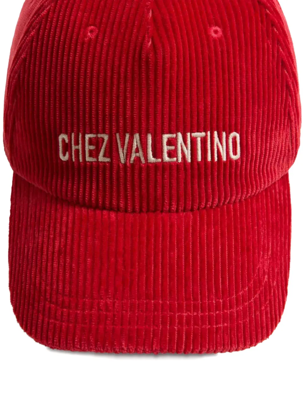 Valentino Garavani Fluwelen honkbalpet Rood