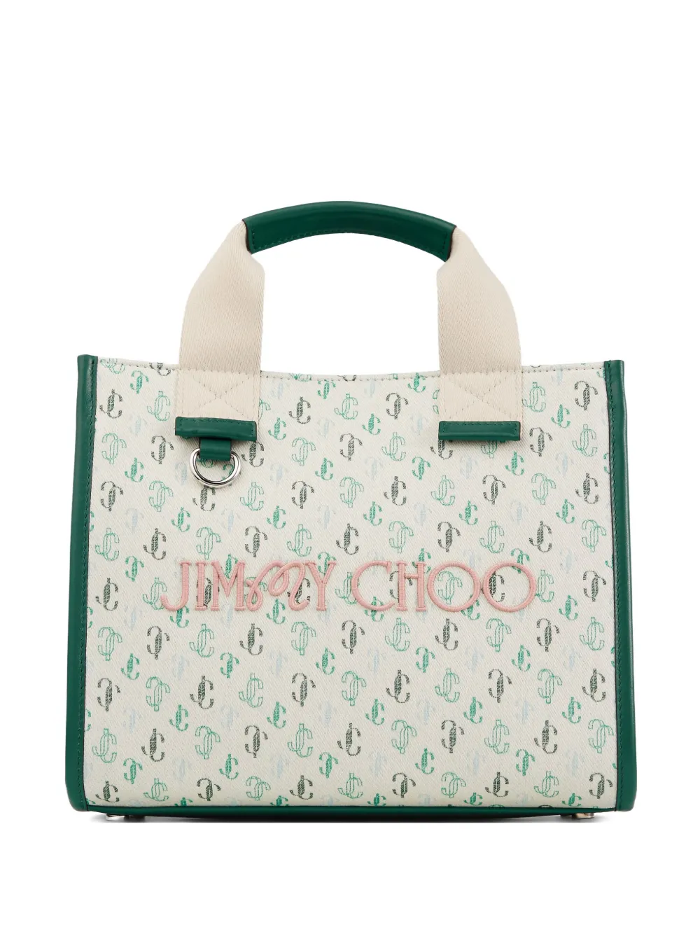 Jimmy Choo x Malbon canvas shopper met geborduurd monogram Beige