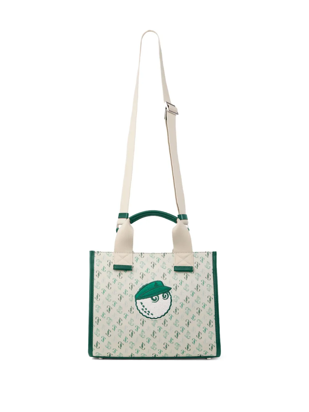 Jimmy Choo x Malbon canvas shopper met geborduurd monogram Beige