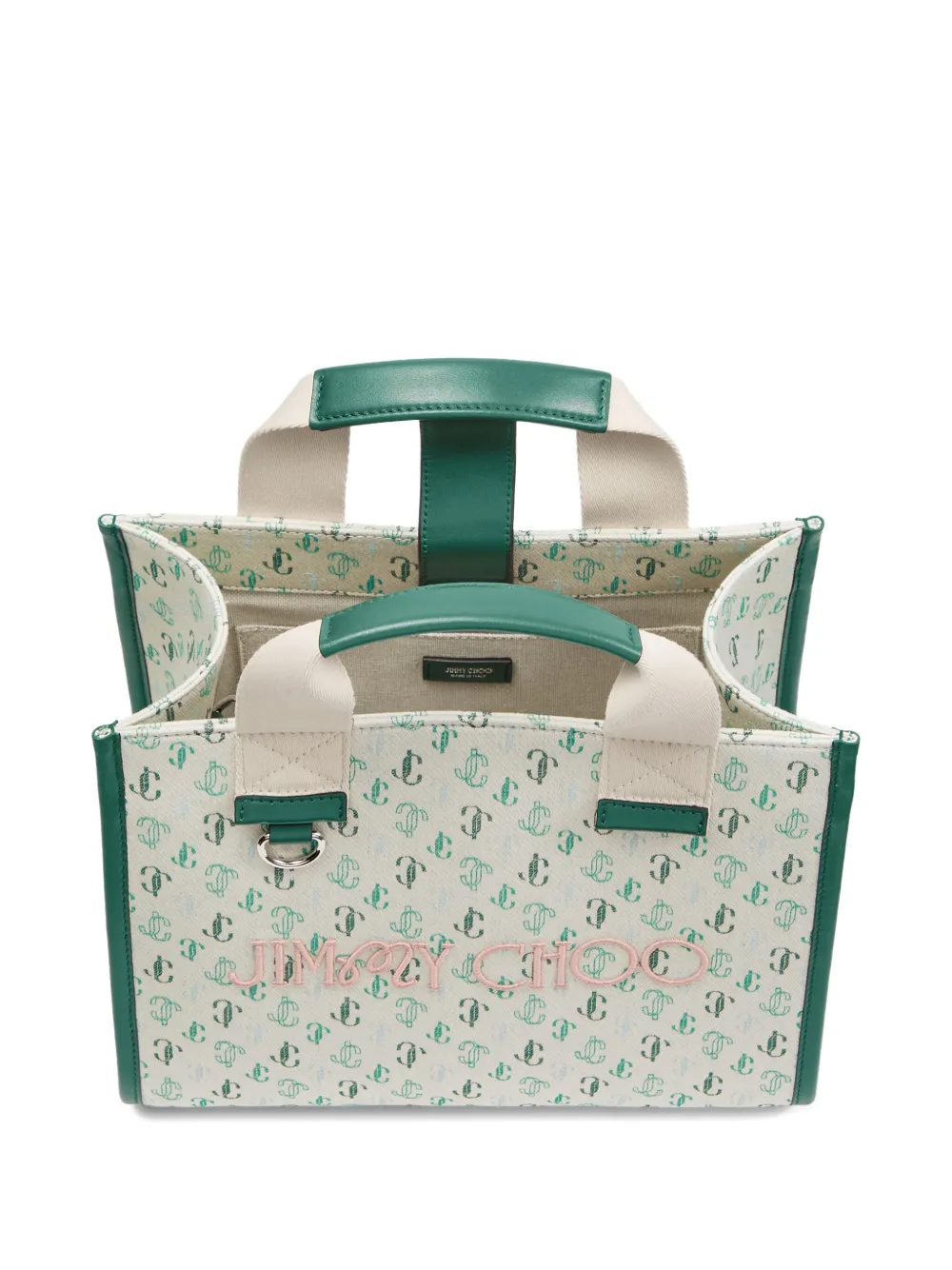 Jimmy Choo x Malbon canvas shopper met geborduurd monogram Beige