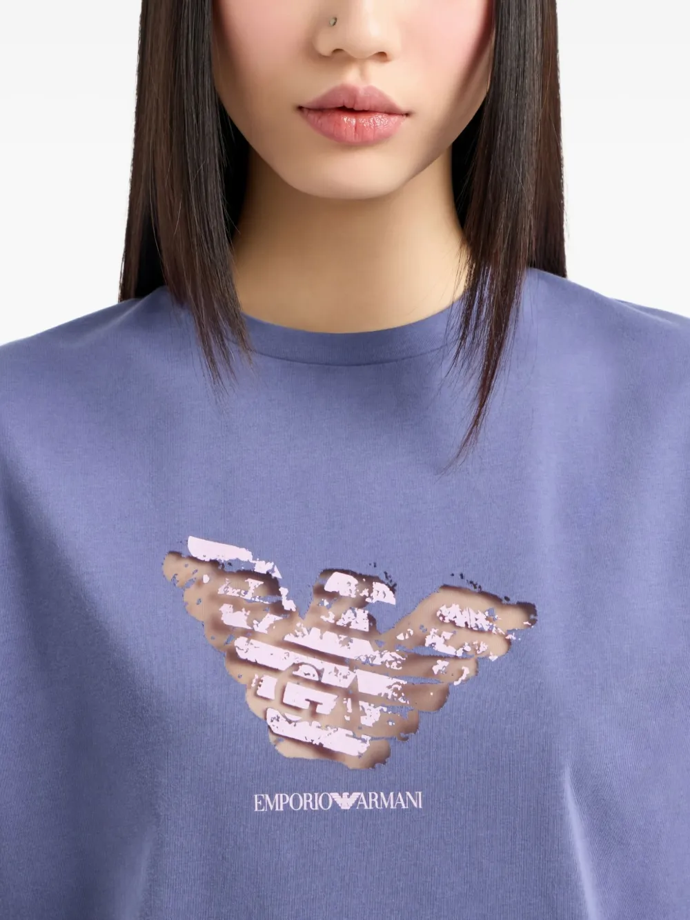 Emporio Armani T-shirt met logo Paars