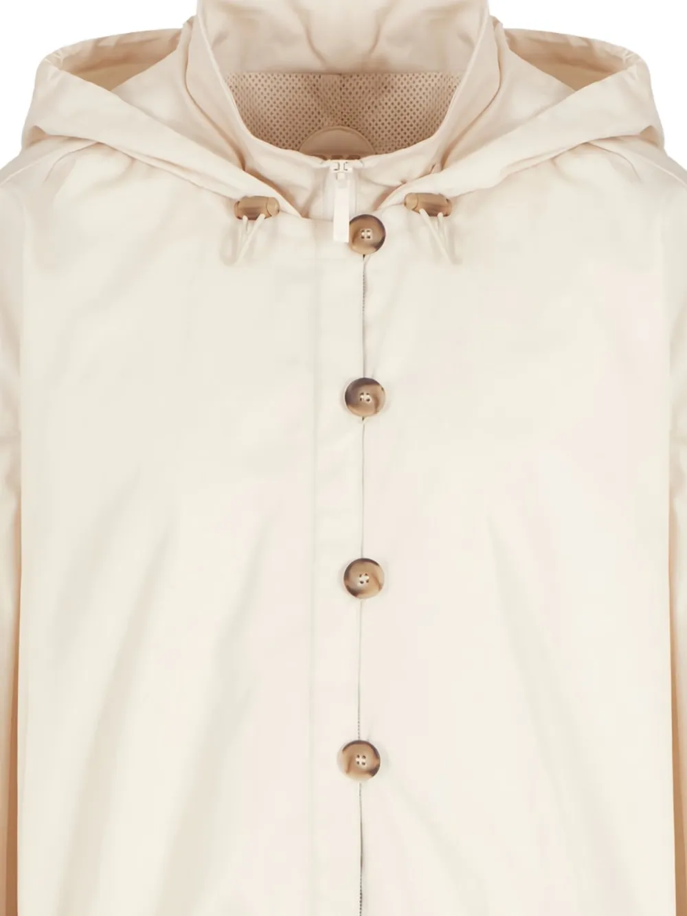 Emporio Armani Button Hooded Jacket In Neutral