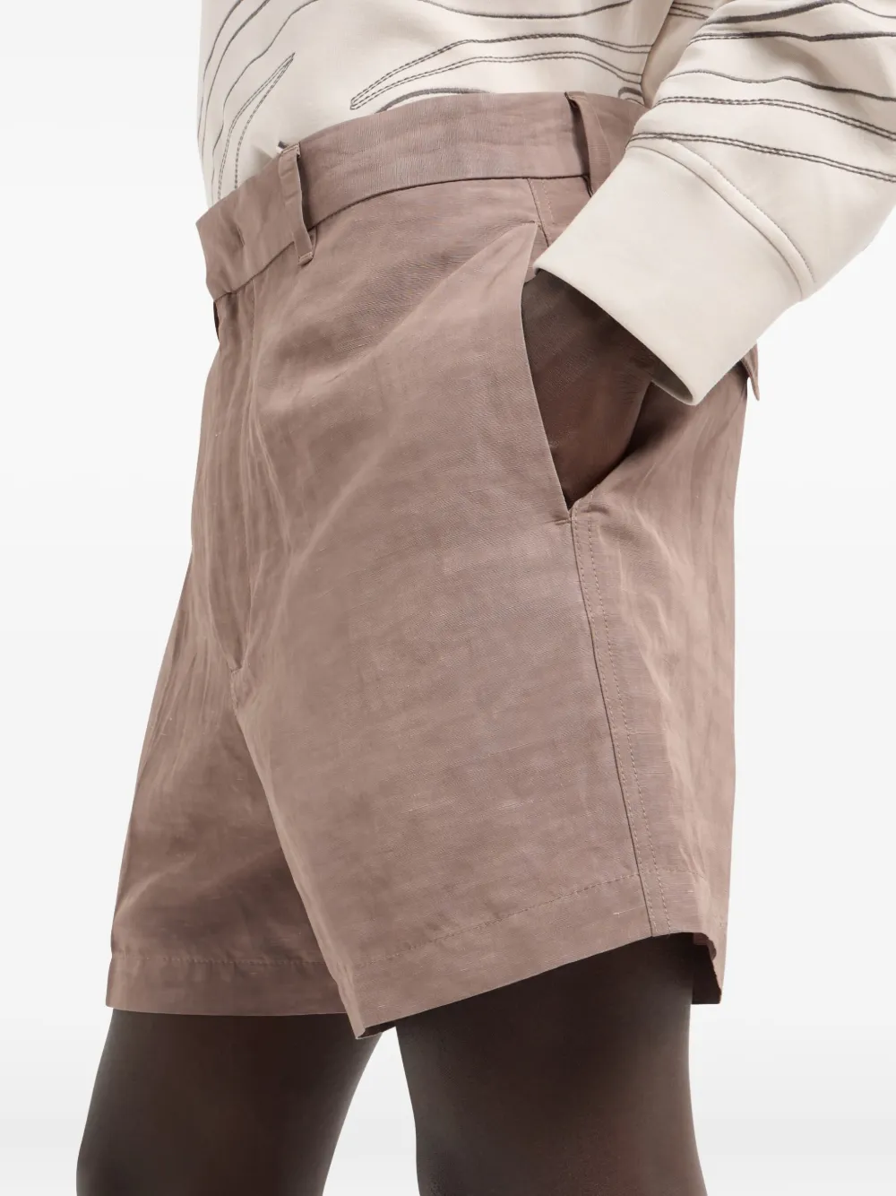 Emporio Armani Shorts met riemlussen Beige