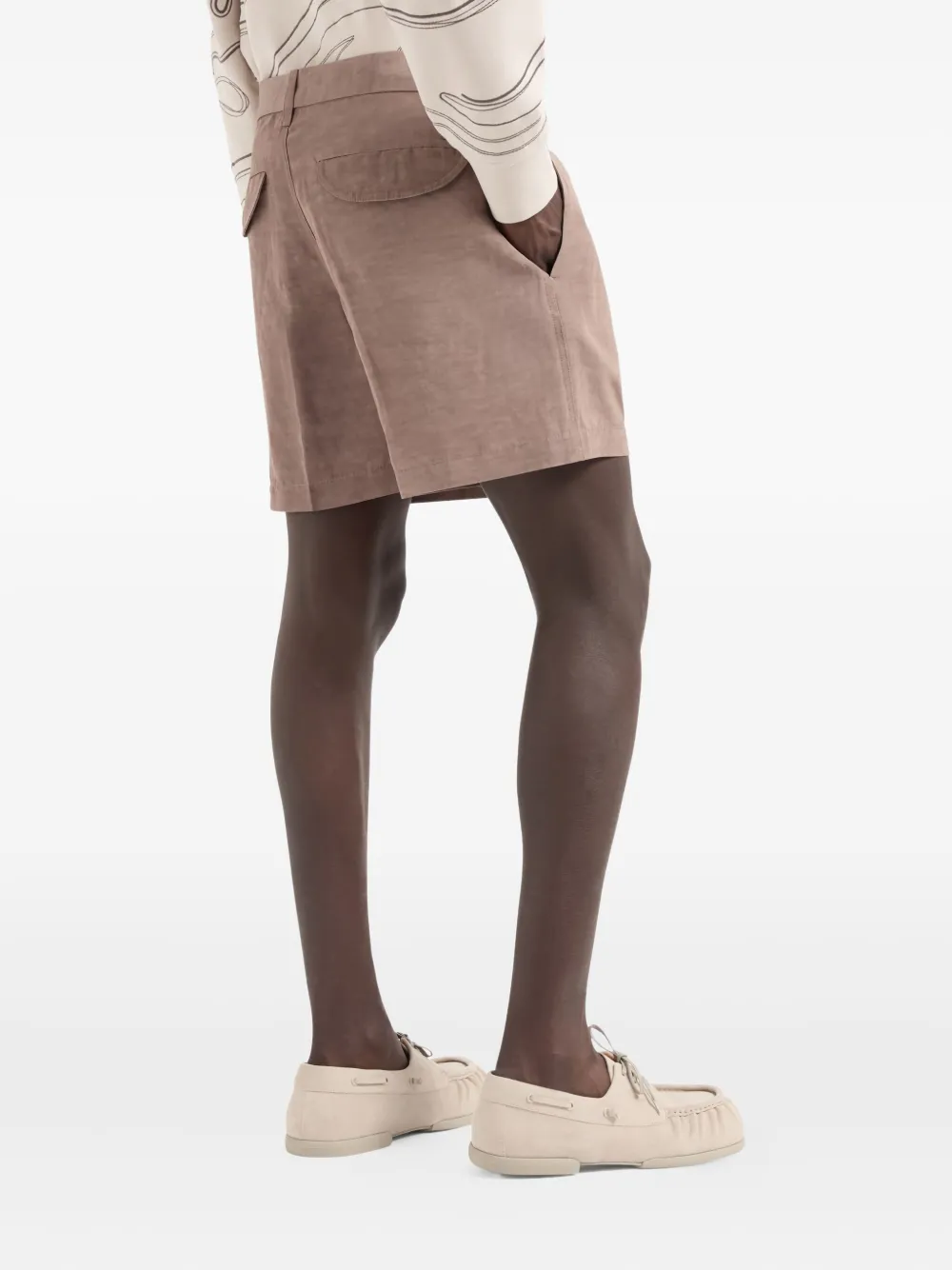 Emporio Armani Shorts met riemlussen Beige