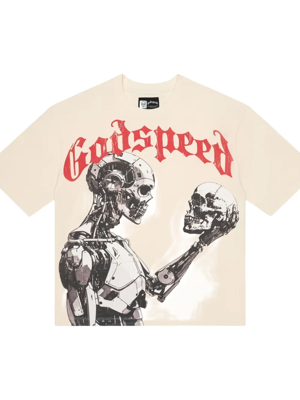 GODSPEED Mankind vs AI graphic-print T-shirt - Beige