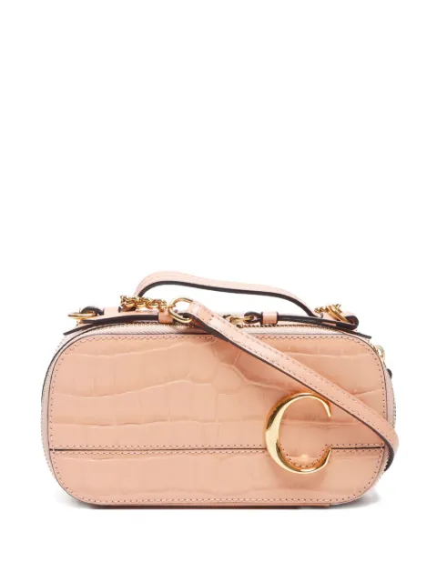 Chloé Pre-Owned 2020s mini C embossed leather cross body bag