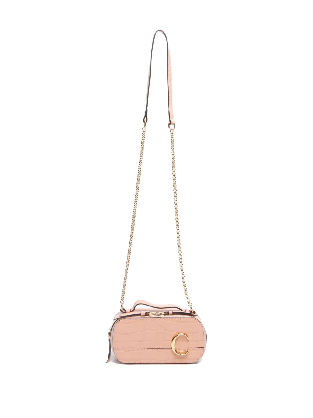 Pre-owned Chloé 2020s Mini C Embossed Leather Cross Body Bag