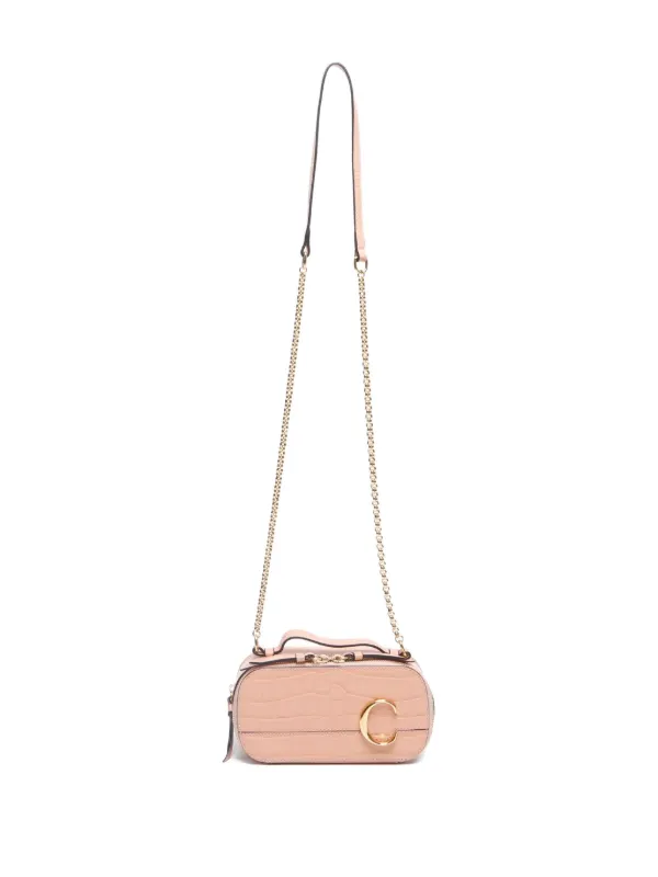 Chloé Pre-Owned 2020s Mini C Embossed Leather Cross Body Bag