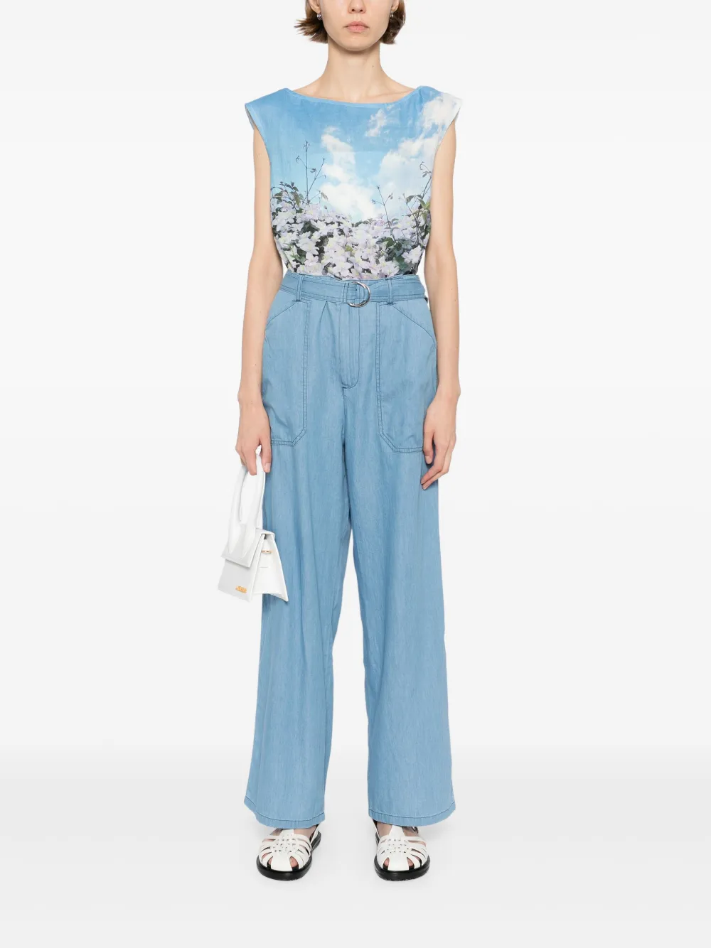 agnès b.  logo-patch pants | Straight-Leg Pants | Image 2