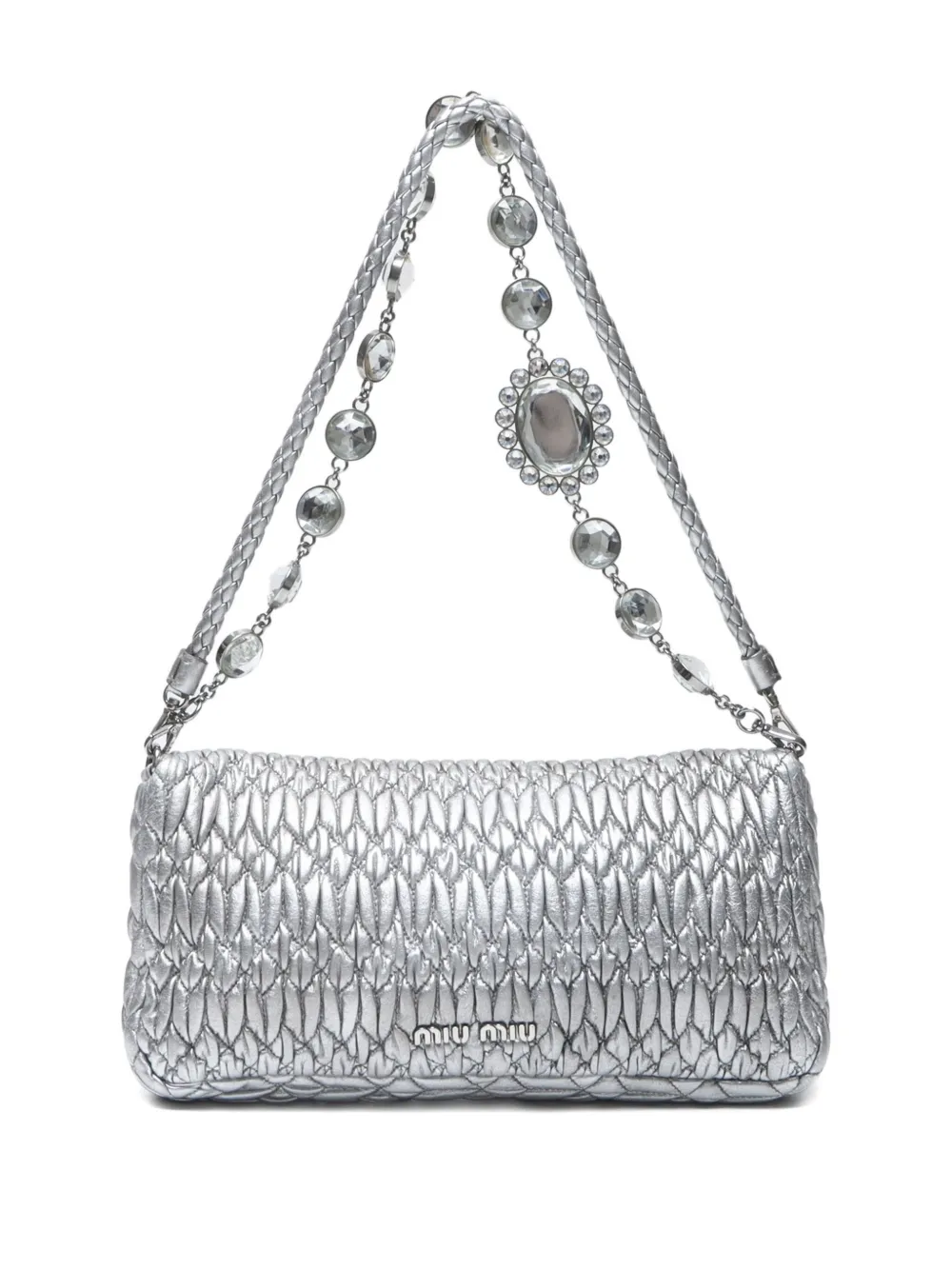 Miu Miu Pre-Owned 2010s matelasse crystal shoulder bag | Image 2