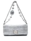 Miu Miu Pre-Owned 2010s matelasse crystal shoulder bag - Silver
