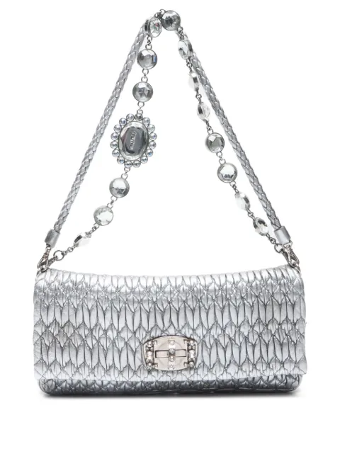Miu Miu Pre-Owned 2010s matelasse crystal shoulder bag