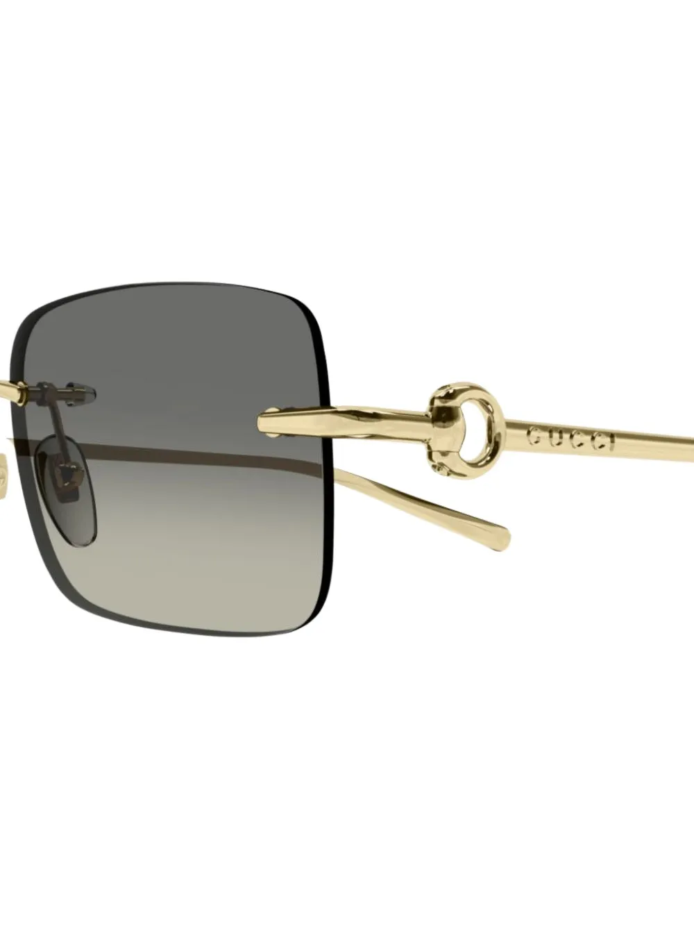Gucci Eyewear Zonnebril met rechthoekig montuur Goud