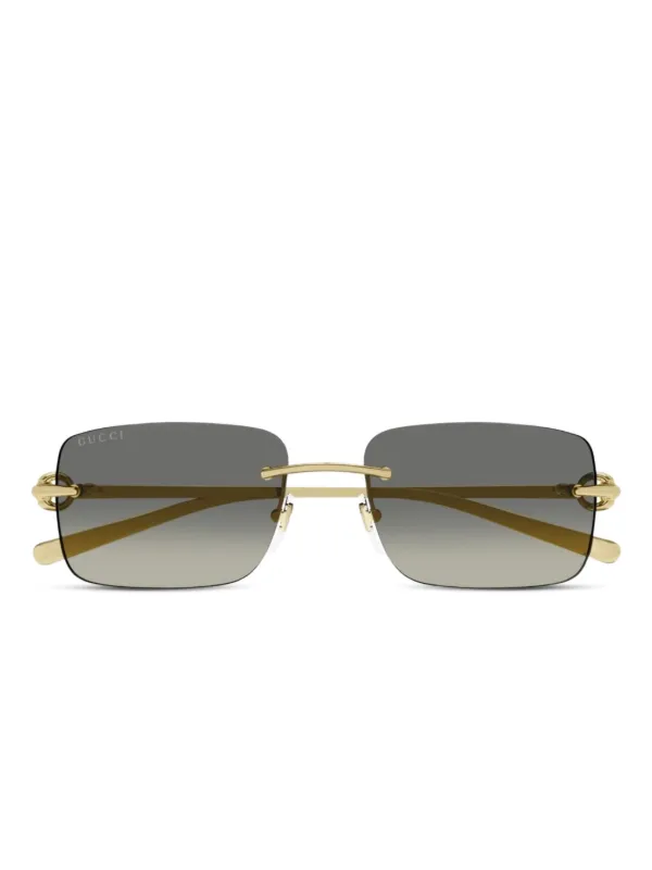 GUCCI スクエア型サングラス グラデーションレンズ Gucci Eyewear グラデーション スクエアサングラス | ゴールド