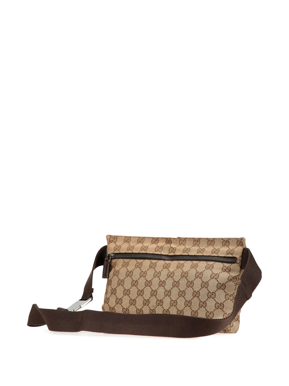 Pre-owned Gucci 2000-2015 Gg Canvas Double Pocket Belt Bag
